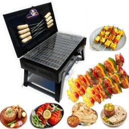 Foldable Briefcase Charcoal Grill/Portable BBQ Lightweight Simple Grill Electric Tandoor-image-17