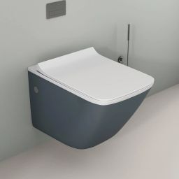 P TrapCeramic Rimless Wall Mounted Commode,(Charcoal Grey, 21X14X14 Inch)-LIVA Wall Hung-Liva-Charcoal Grey Western Commode-20