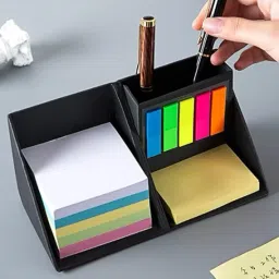 Cube Style Foldable Sticky Memo Pads with Stationery Pen Holder, Sticky Note Pocket-size Memo Pad Soft Bound 100 Pages-36
