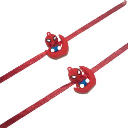 Kids Designer Spiderman rakhi for kids (1-12 years ) with keychain Lighting Gift Assorted Chawal Roli Pack Set-image-4