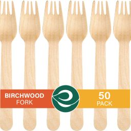 [160 mm] Biodegradable Disposable Bamboo Serving Fork Set-18