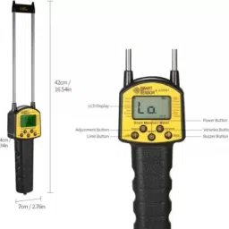 real instruments Smart Sensor Moisture Meter Low Power Indicator , LCD Backlight Model : AR991 Model : AR991 Pin-Type Digital Moisture Measurer image 5