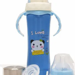 3 in 1 Baby Feeding Bottle Thermo-Steel Milk Bottle Sipper, Nipple & Straw 240ml - 240 ml-picture-11