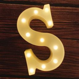 Marquee Alphabet Shaped Light For Home Party Decoration (S) - White , Pack of 1 Night Lamp-12