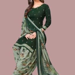 Unstitched Crepe Salwar Suit Material Printed-image-17