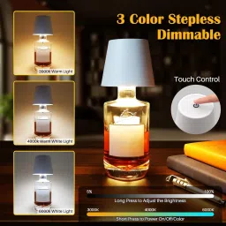cartspace LED Rechargeable Dimming Touch Wine Lamp Table Lamp Table Lamp image 2