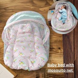 Cotton Infants Washable Baby Bedding Set with Mosquito Net Super Soft Cotton Material Smooth Mosquito Net-image-5