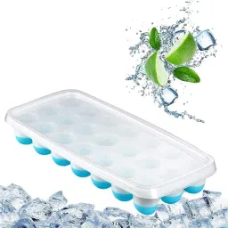 Ice Cube for Freezer with Lid 21 Cavaties with Pop Up Easy Release Blue Silicone Ice Ball Tray-11