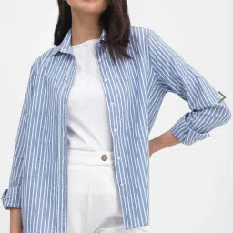 Women Regular Fit Striped Casual Shirt-image-11