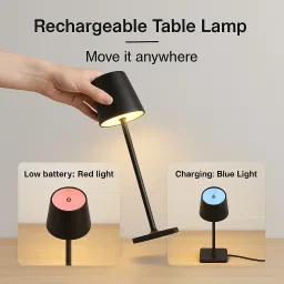 nairo Portable LED Desk Lamp in 3 Color Touch Sensor for Bedroom/Couple Dinner/Dining Table Lamp image 4