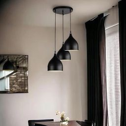 Hanging Shade Light, Black, 3 Cluster Set Chandelier Lamp Shade-32