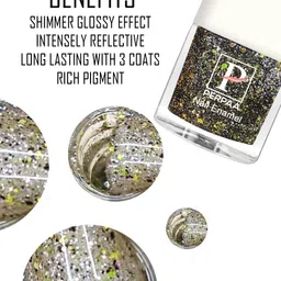 PERPAA Set Of 6 Glitter Light Flashing Sparkly Gel Nail Polish - 5ml Each image 3