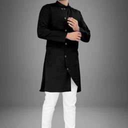 Men Cotton Blend Kurta Pyjama Set-image-22