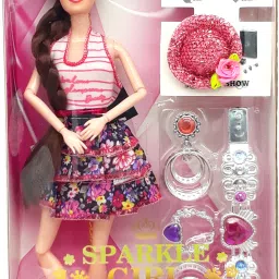 sparkle Doll Toys Set with hat and crown.-47