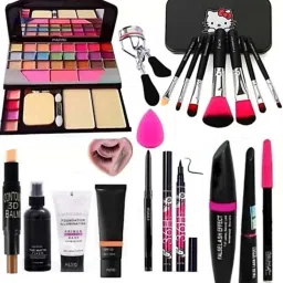 Makeup kit 6155& 36h eyeliner,curler, waterproof kajal(Set of 12))-19