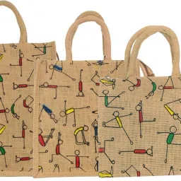 Combo Excise Jute Bags Eco Friendly Code FK-10 Set of 3 Pcs Pack of 3 Grocery Bags-image-22