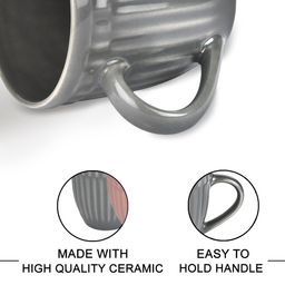URBAN CHEF Set of 2 Peach-Coloured & Grey Ceramic Matte Mugs image 4