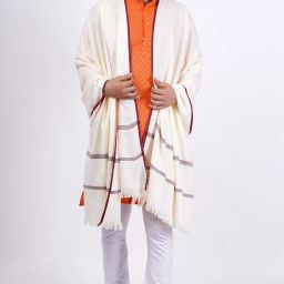 KAVIM Wool Self Design Men Shawl-17