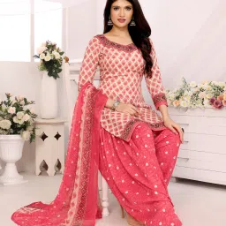 Unstitched Crepe Salwar Suit Material Printed-image-5