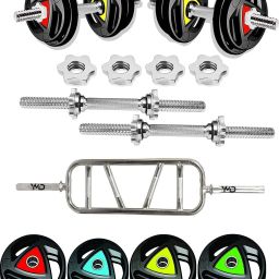 20 kg Professional Rubber Plates 30mm (2.5KGx4 + 5KGx2= 20KG) With Barbell Box Home Gym Combo-image-24