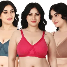 Pack of 3 Women Full Coverage Non Padded Bra-image-27