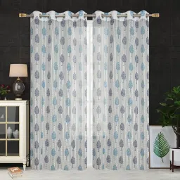 152.4 cm (5 ft) Tissue Semi Transparent Window Curtain (Pack Of 2)-image-7