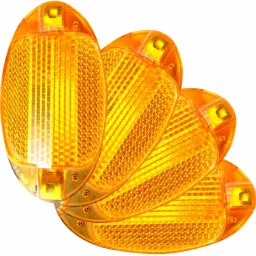 Cycle Wheel Reflector 4pc, Orange Set Cat Eyes High Radiance Universal Bicycle Halogen Wheel Reflectors-image-40