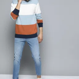 Men Woven Round Neck Multicolor Sweater-image-19