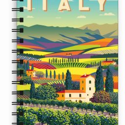 Italy Printed Spiral Wire Bound Notebook A5 Notebook Unruled 160 Pages-image-64