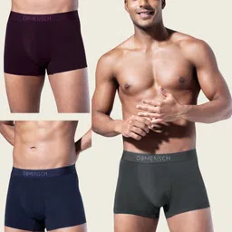 damensch Pack of 3 Micro Modal Stretch Anti-Bacterial Solid Men Trunk-picture-33
