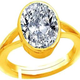 Zircon Ring American Diamond Stone Adjustable Ring for Men and Women Brass Zircon Gold Plated Ring-image-1
