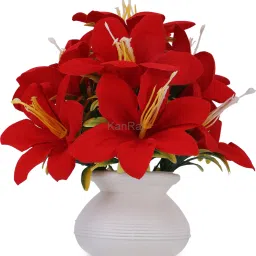 aartpush Multicolor Lily Artificial Flowerwith Pot image 2