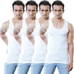 Pack of 4 Kothari Challenge White Men Vest-image-48