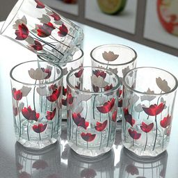 crockware (Pack of 6) DRZT_6PCS_gls_Florist-07_HH207 Glass Water/Juice Glass-picture-5