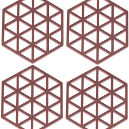 PVC Coaster Halka-A-Triangle-Red-4,Pack of 4 Silicone Trivet-image-46