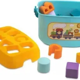 vrux Sorting Blocks with Colourful Shapes and Alphabets Learning Toy Activity Game image 3