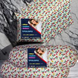 5 Cushion And 2 Microfibre Solid Bolster Pack of 7-image-83