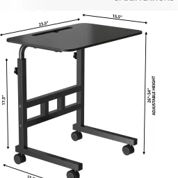 elv direct Multipurpose Adjustable Height Table with Wheels For Work From Home,Study,Office Engineered Wood Multipurpose Table image 2