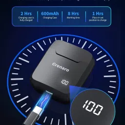 grenaro S11 Pro Digital Display Wireless Mic with Charging Case-3 Level Reduction Microphone image 3