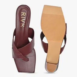 RIVR Textured Open Toe Block Heels image 2