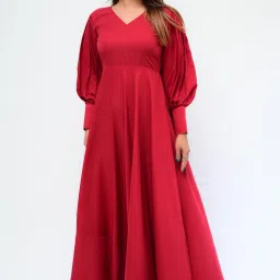 Women Gown Red Maxi/Full Length Dress-image-20