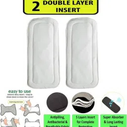 Pack of 3 Wetfree Reusable Washable Adjustable Cotton Diaper Nappy Inserts for Baby Cloth Diapers, 5 Layer microfiber Inserts Liners Natures Cloth Diaper Liner For Babies of Ages 0 to 2 years - M - L (3 Pieces)-7
