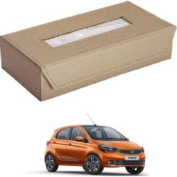 Car Tissue Box Paper Tissue Holder Beige with 200 Sheets(100 Pulls) For Tata Tiago Vehicle Tissue Dispenser-image-30