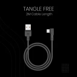 Portronics USB Type C Cable 3 A 2 m Konnect L with Data Sync, Nylon Braided, Tangle Resistant, Fast Charging Cable image 3