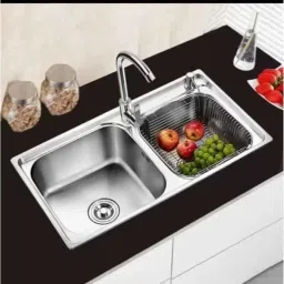 Fantus SS Double Bowl Kitchen Sink_37X18X8 with SS coupling & Adjustable Pipe Vessel Sink-image-50