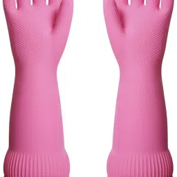 Pink Koren Designer Make In Indian For Special Women Girls Lovely Coloured Gloves Rubber Reusable Long Sleeve Latex Natural Rubber Hand Protective Sanitation Household Gloves Latex Natural Rubber Pink Gloves Inner White Floded Koren Designer Collection Good Quality Kitchen Washing,Home Bathroom Garden Other Type Of Safety Uses Sanitation Fashion Protective Home Kitchen Cleaing Gloves /Household Cleaning Gloves Combo Bathroom Cleaning, Pet Grooming, Flower Garden Should Toilet Washing Gloves Wet and Dry Glove-image-31