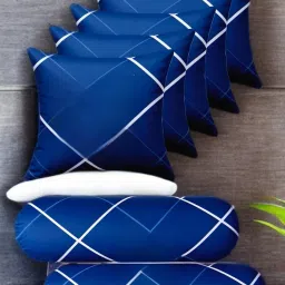 Combo Set Of 5 Cushion And 2 Microfibre Abstract Bolster Pack of 7-2