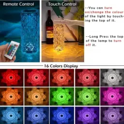 sparkplug //Rose Crystal LED Table Lamp | Multicolor | Pack of 1 Table Lamp image 2