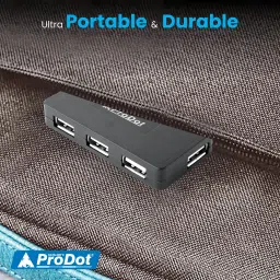 PRODOT 4-in-1 USB Hub With Hi-Speed Data Transfer 480 Mbps Additional DC Jack for Power-Hungry USB Hub image 5