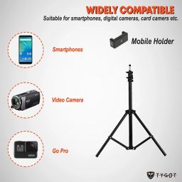 MOBONE ® 7 Feet Portable Adjustable Tripod Stand, Rotating Ball Head Mobile Clip Tripod image 5
